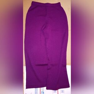 St. John - Plum High-Waisted Straight Leg Knit Pants SIZE 6